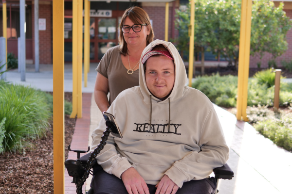 Picture of Corey with his mum